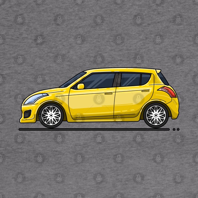 Yellow Hatchback Car by garistipis